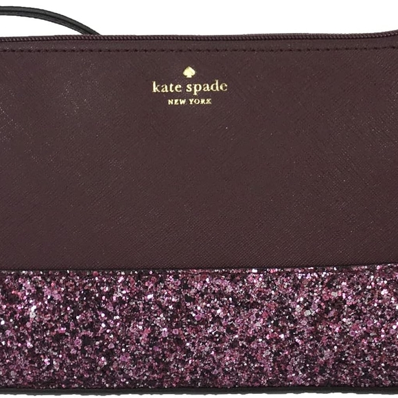 NWT Kate Spade Greta Court Glitter Crossbody Bag Cherrywood - Picture 10 of 10